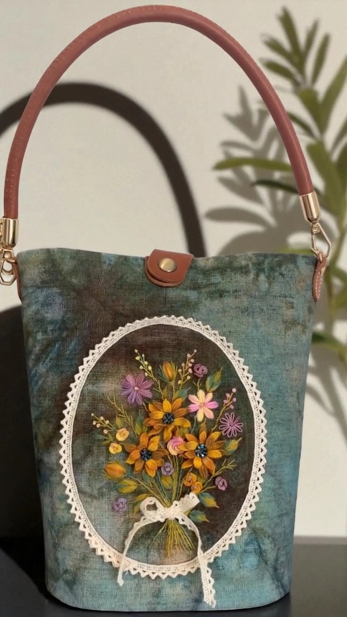 Hand Embroidered 3D Bouquet Woman's Bag by Embru My Store