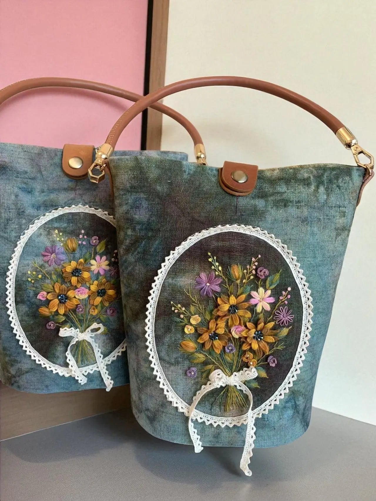 Hand Embroidered 3D Bouquet Woman's Bag by Embru My Store