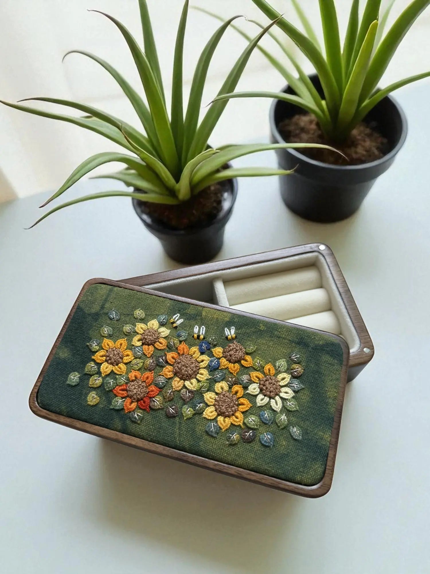 3D Sunflower Walnut Jewelry Box by Embru | Gifts for teachers My Store