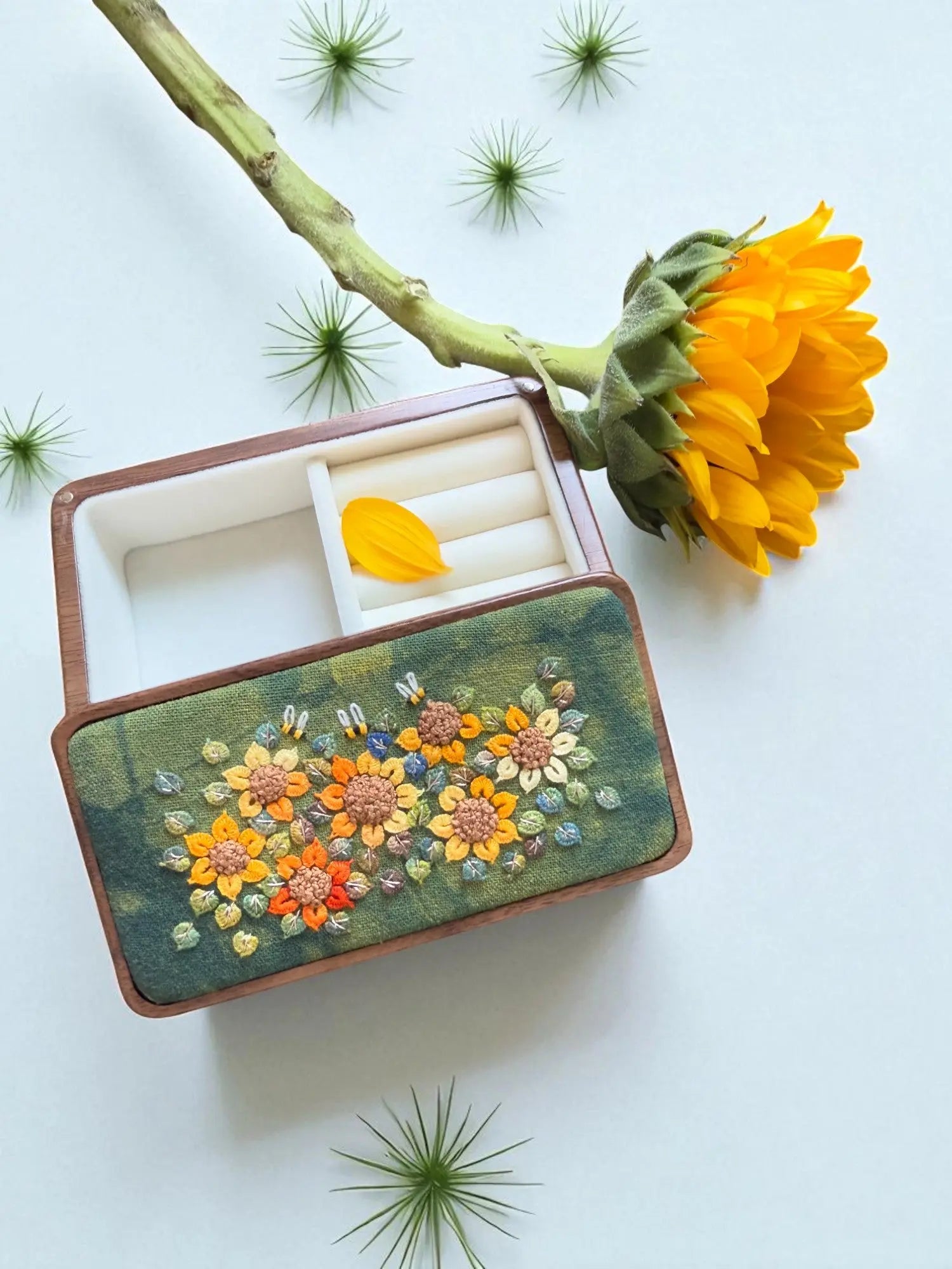 3D Sunflower Walnut Jewelry Box by Embru | Gifts for teachers My Store
