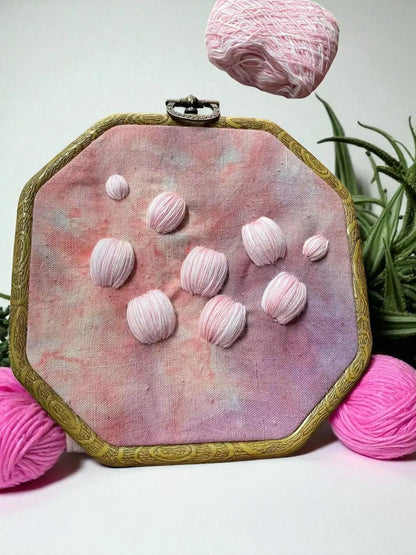 Unique 3D Hand Embroidered Roses Wall Hanging by Embru By Embru