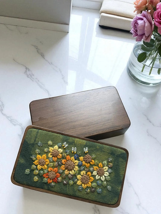 3D Sunflower Walnut Jewelry Box by Embru | Gifts for teachers My Store